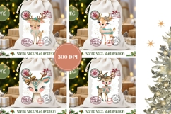 Boho Christmas Deer Santa Sack, Christmas Bell Santa Sack Product Image 2