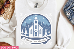Oh come let us adore him PNG, Retro Church Sublimation Product Image 3