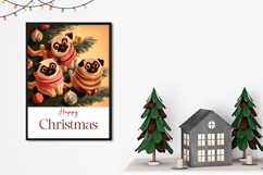 Cartoon Christmas Dogs Greeting Card Printable Product Image 2