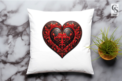 Gothic Red Heart Illustration Clipart Sublimation PNG Product Image 2
