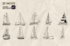 Yachts Procreate stamp brushes Product Image 2