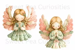 Christmas, Angels, Ephemera, PNG, watercolor, Clipart Product Image 2