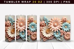 Flower Sublimation Tumbler | 3d Tumbler Wrap Product Image 1