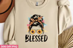 BLESSED PNG, Sunflower Mom Life Sublimation PNG Product Image 1