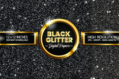 black glitter Digital Papers - 04 variations Product Image 1