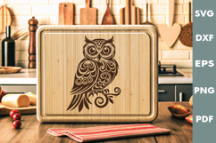 Vintage Owl Design, Cutting board laser SVG, Cricut Product Image 3