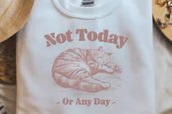 Vintage Funny Cat not today or any day PNG Product Image 2