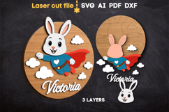 Hare Baby Name Sign SVG laser cut file for Glowforge Product Image 2
