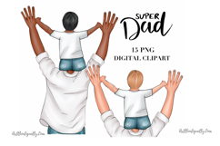 Father’s Day clipart, Father son clipart, Dad boy clipart Product Image 1