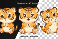 15 Bundle Watercolor Cute Tiger Wildlife Jungle King Kids Product Image 2
