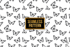 Black White Butterflies Digital Paper Product Image 2