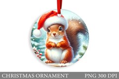 Cute Squirrel Christmas Ornament. Cute Squirrel Sublimation Product Image 1
