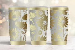 20oz Tumbler laser svg wrap| Daisy and Wildflowers pattern Product Image 3