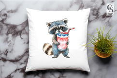 Cute Raccoon Drink Clipart PNG Product Image 2