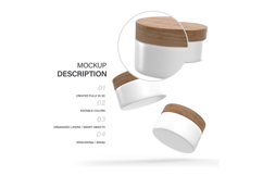 Plastic Jars With Wooden Lids - PSD Mockup Product Image 2