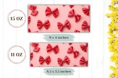 Pink Bows Mug Wrap Design, 3D Love Mug Sublimation Product Image 2
