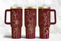 40oz Tumbler laser svg Wildflowers wrap | Engraved wrap Product Image 2