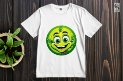 Funny Green Leaf Face Clipart Sublimation PNG Product Image 3