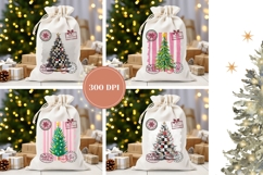 Cartoon Christmas Tree Santa Sack Design, Christmas Tree PNG Product Image 2
