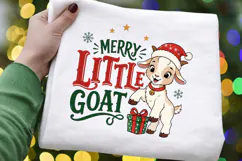 Merry Little Goat PNG, Christmas Goat Sublimation Design Product Image 5