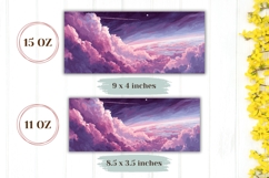 Purple Mug Wrap, Pink Clouds Mug Design, Space Mug PNG Product Image 2