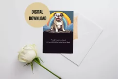 Bulldog sympathy card, DIGITAL DOWNLOAD, Dog Sympathy card Product Image 1