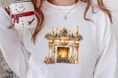 Gold Christmas Watercolor Clipart Sublimation, Christmas PNG Product Image 2