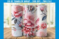 Peony Flowers Tumbler Wrap| Flower Tumbler Sublimation Product Image 2