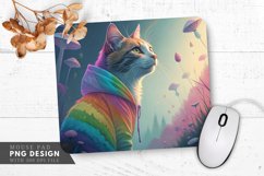 Dreamy Rainbow Cat Mouse Pad PNG Design Product Image 1