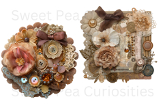 Flowers, Lace Material, Ephemera, PNG, Junk Journal, clipart Product Image 2