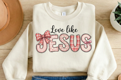Love Like Jesus PNG - Coquette Bow Christian Sublimation Product Image 2