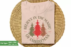 Believe In The Magic Of Christmas Round Sign SVG Design Product Image 2