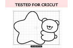 cute bear outline SVG | bear with star svg | Cute Baby Star Product Image 2