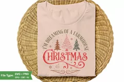I'm Dreaming Of A Farmhouse Christmas Round Sign SVG Design Product Image 2