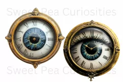 Clocks, Eyes, Steampunk, Ephemera, PNG, watercolor, Clipart Product Image 2