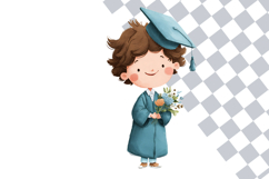 26 Cute Watercolor Graduate Boy Clipart PNG | Class of 2026 Product Image 2