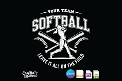 Softball SVG PNG EPS Canva, Editable Team Logo Design Product Image 2