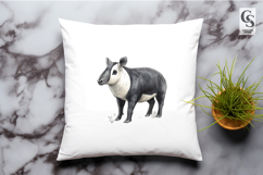 Watercolor Tapir Animal Clipart Sublimation PNG Product Image 3