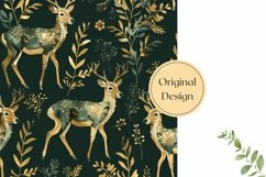 Cute Deers Pillow Case Design, Forest Pillow Sublimation Product Image 2