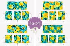 Narcissus Mug Designs, Flowers Mug Sublimation PNG Product Image 2