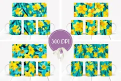 Narcissus Mug Designs, Flowers Mug Sublimation PNG Product Image 2