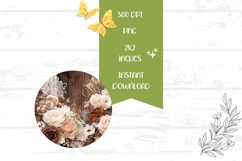 Boho Flowers Round Earrings Design, Wedding Round Earrings Product Image 2