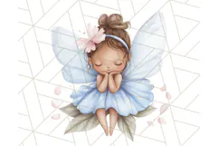Pastel Blue Fairy Garden Clipart, Enchanted Cottagecore Png Product Image 2