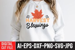 Harvest Blessings SVG Design ,Harvest Blessings Cut File Product Image 1