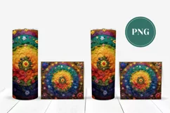 Embroidery Tumbler Sublimation, Floral Tumbler Wrap Design Product Image 2