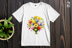 Colorful Floral Vase Smiley Bouquet Clipart Sublimation Png Product Image 2