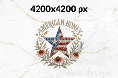American Honey PNG, Rhinestone Star Patriotic Sublimation Product Image 2