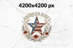 American Honey PNG, Rhinestone Star Patriotic Sublimation Product Image 2