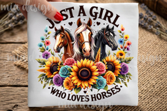 Just A Girl Who Loves Horses PNG, Country Cowgirl Design Product Image 1
