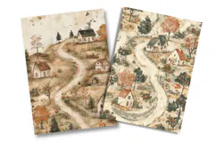 Autumn Countryside Junk Journal Pages Product Image 2